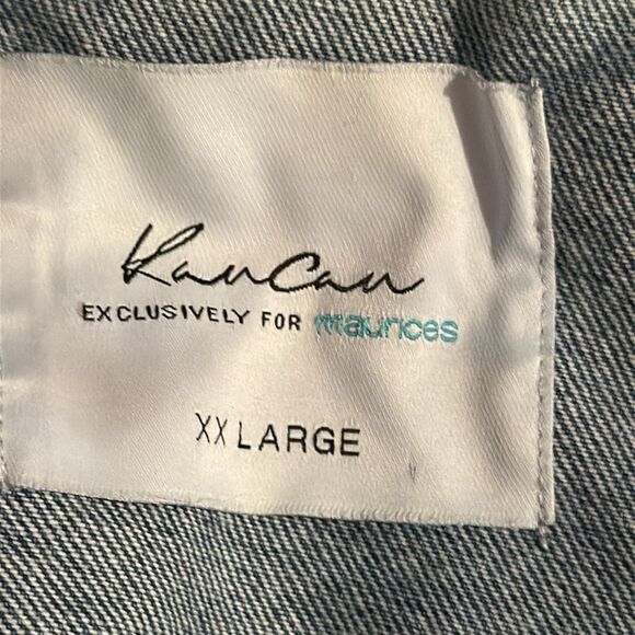 Kancan Denim Two Tone Distressed Jacket Size XXL, Exclusively For Maurices - Picture 6 of 8